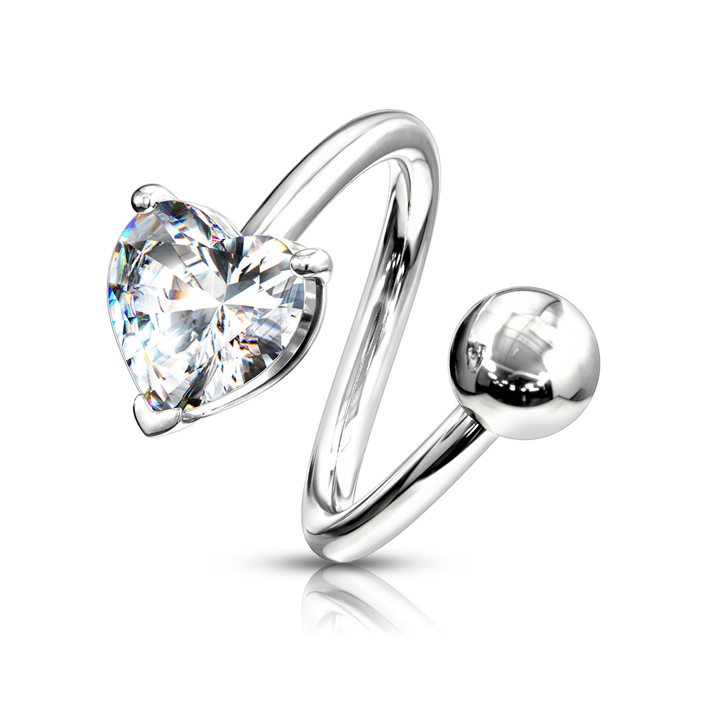 Twisterring med hjerteformet diamantsten